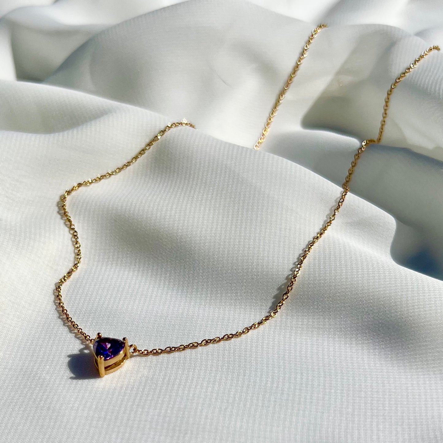 Pretty Little Purple Heart Necklace