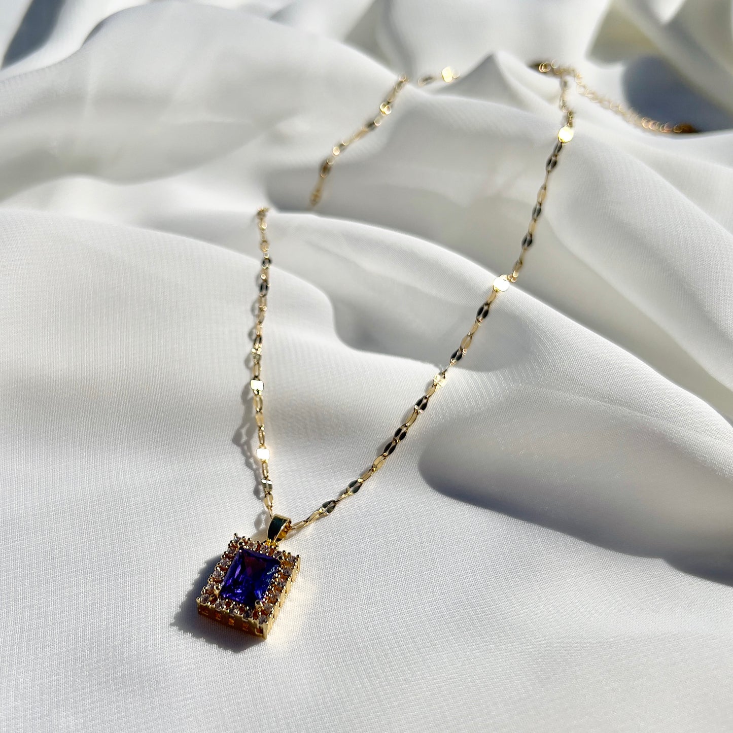 Elegant Violet Cubic Zirconia Necklace