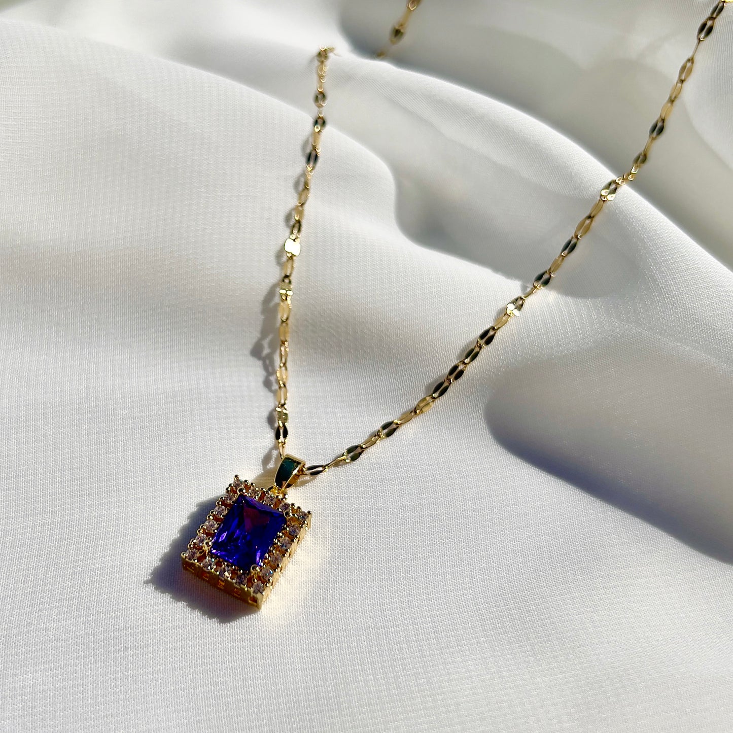 Elegant Violet Cubic Zirconia Necklace