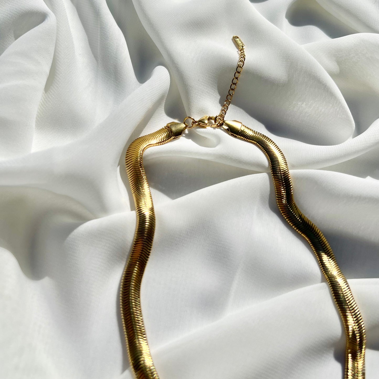 Gold Herringbone Chocker Necklace