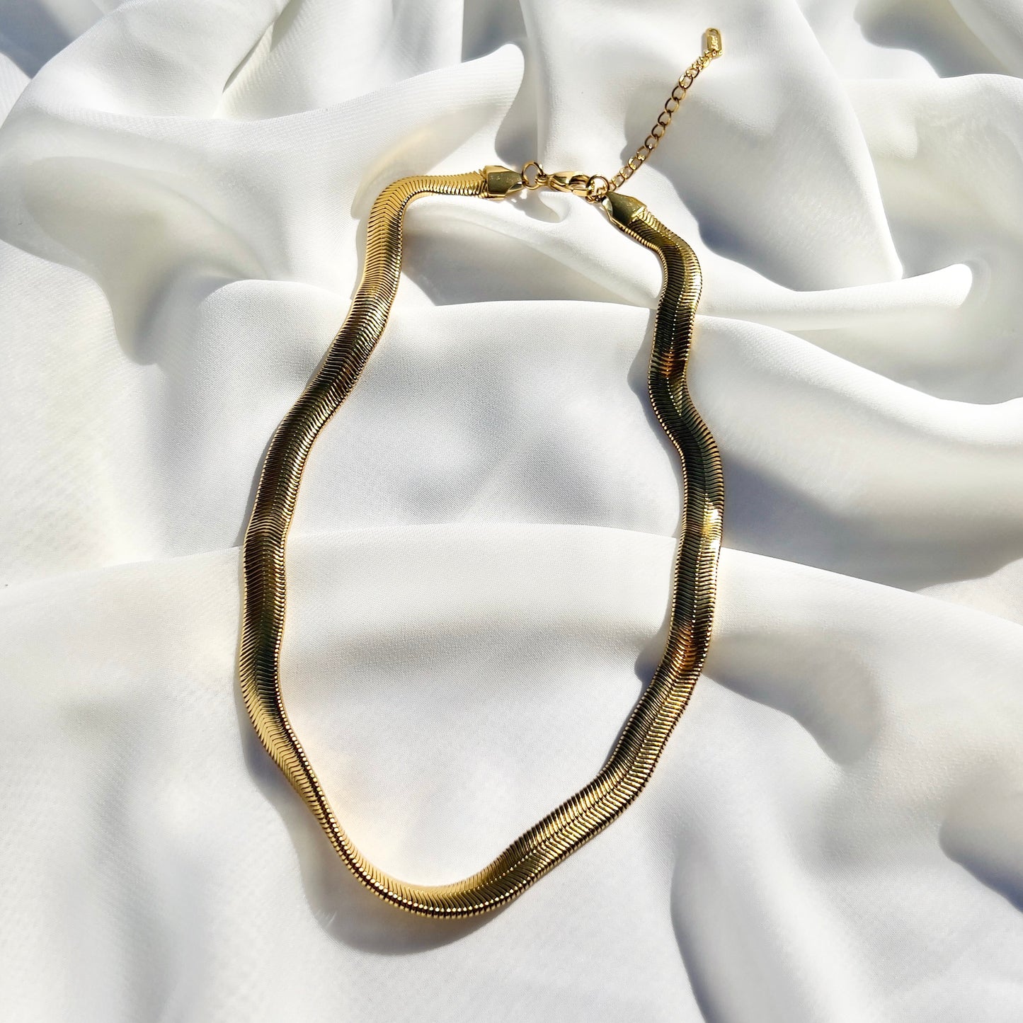 Gold Herringbone Chocker Necklace