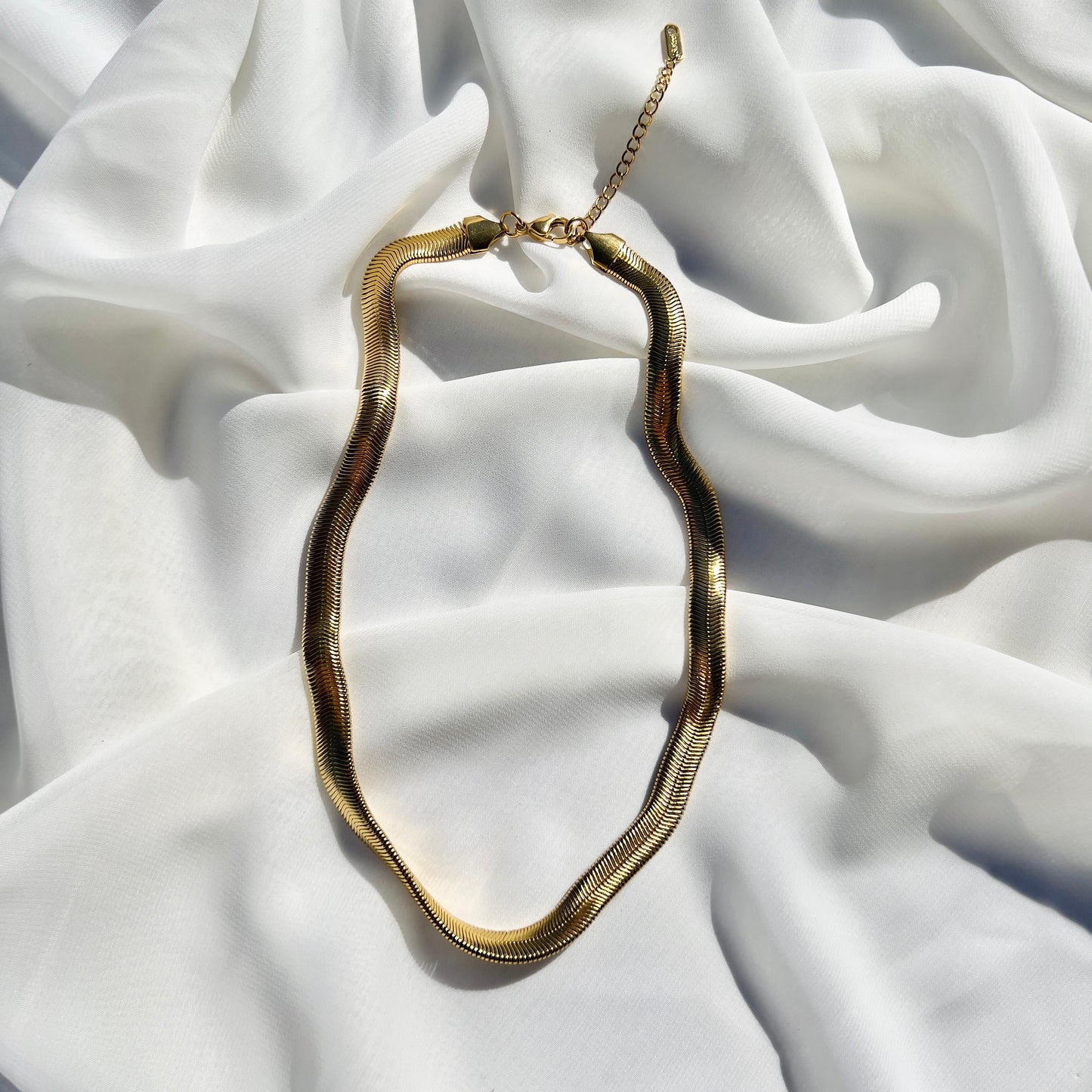 Gold Herringbone Chocker Necklace