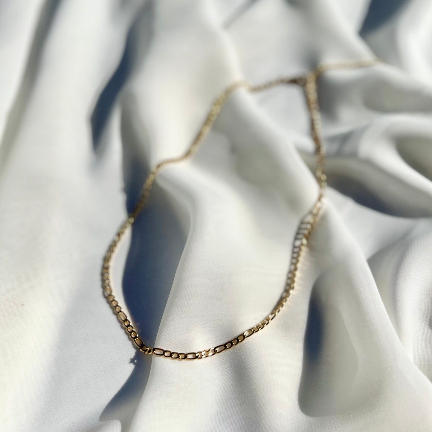 18K Figaro Chain Necklace