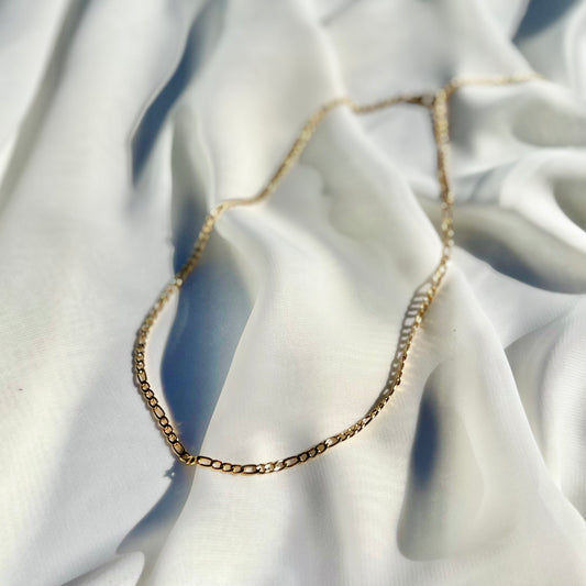 18K Figaro Chain Necklace
