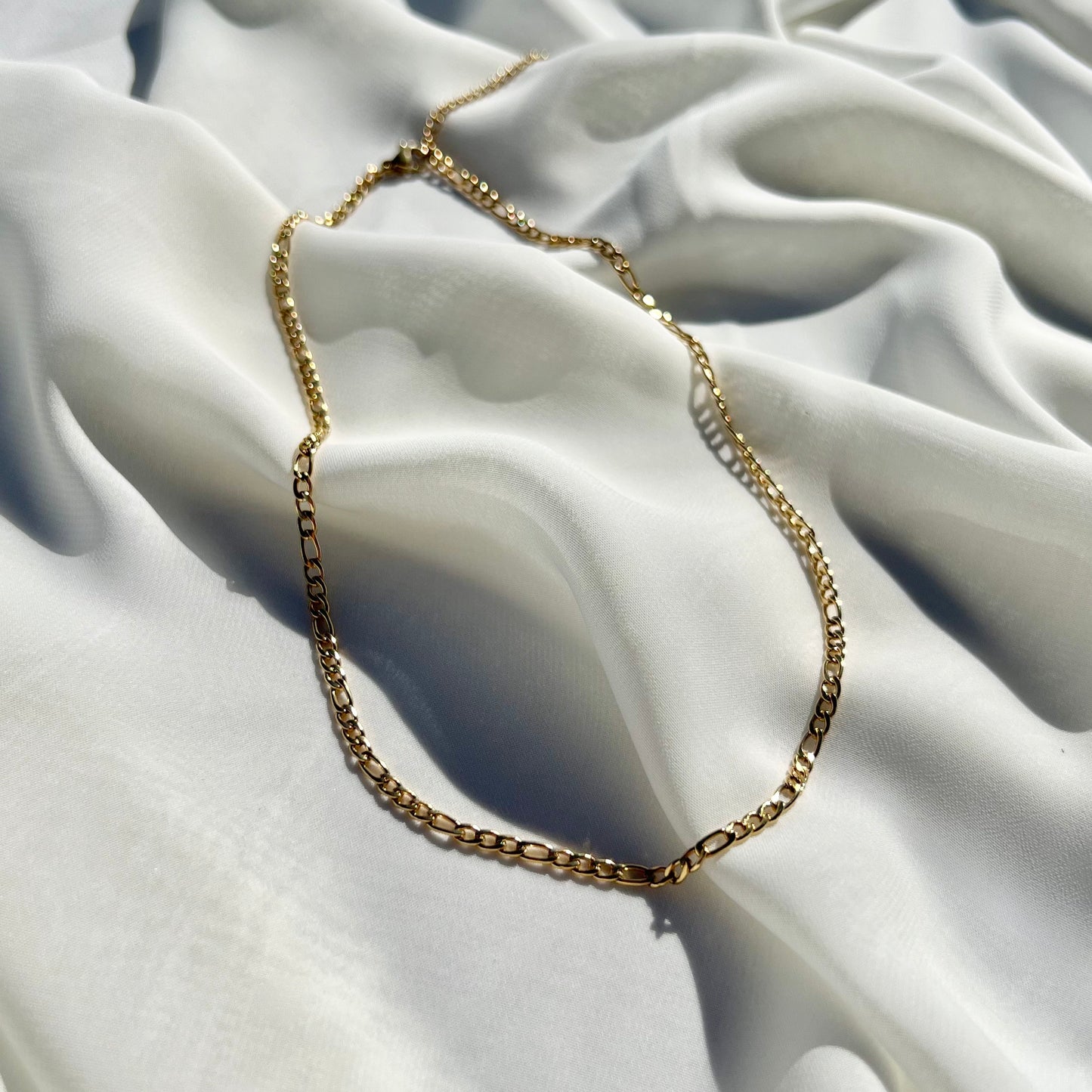 18K Figaro Chain Necklace