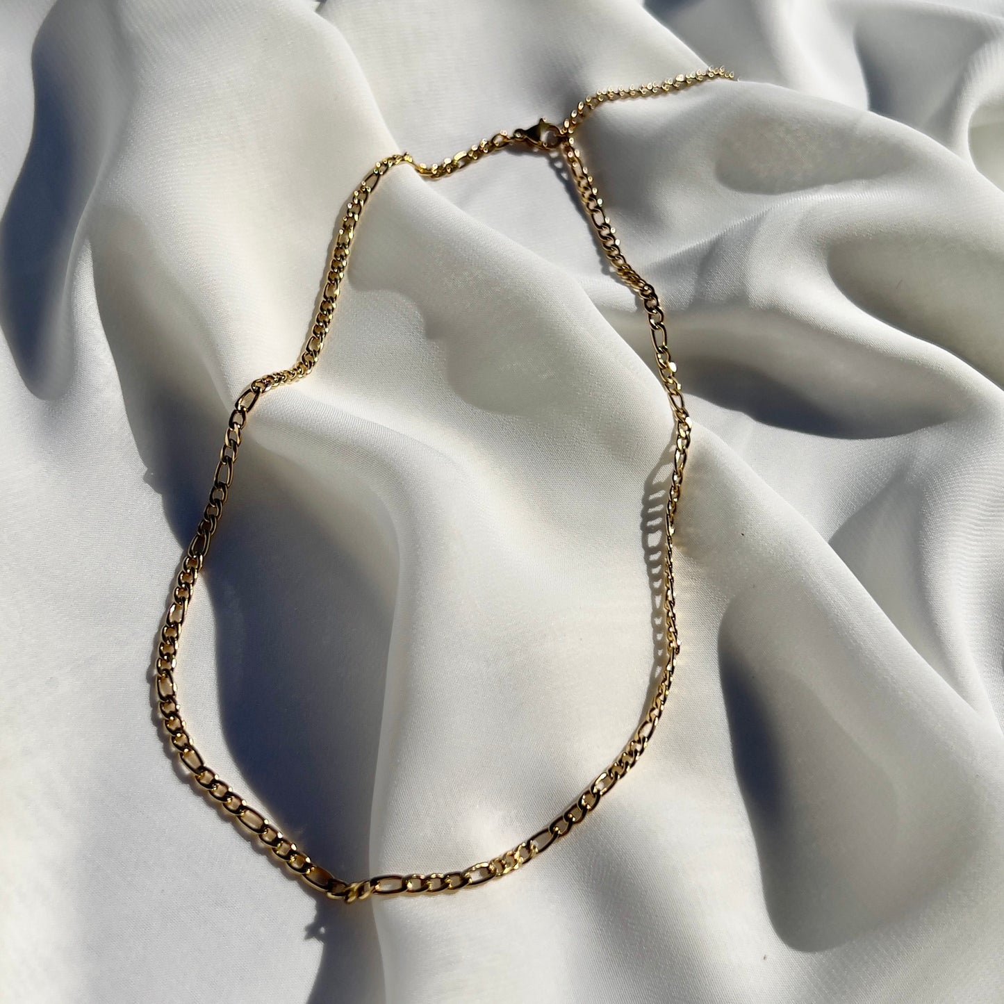 18K Figaro Chain Necklace