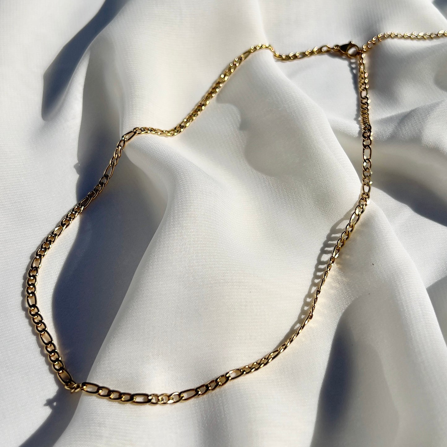 18K Figaro Chain Necklace