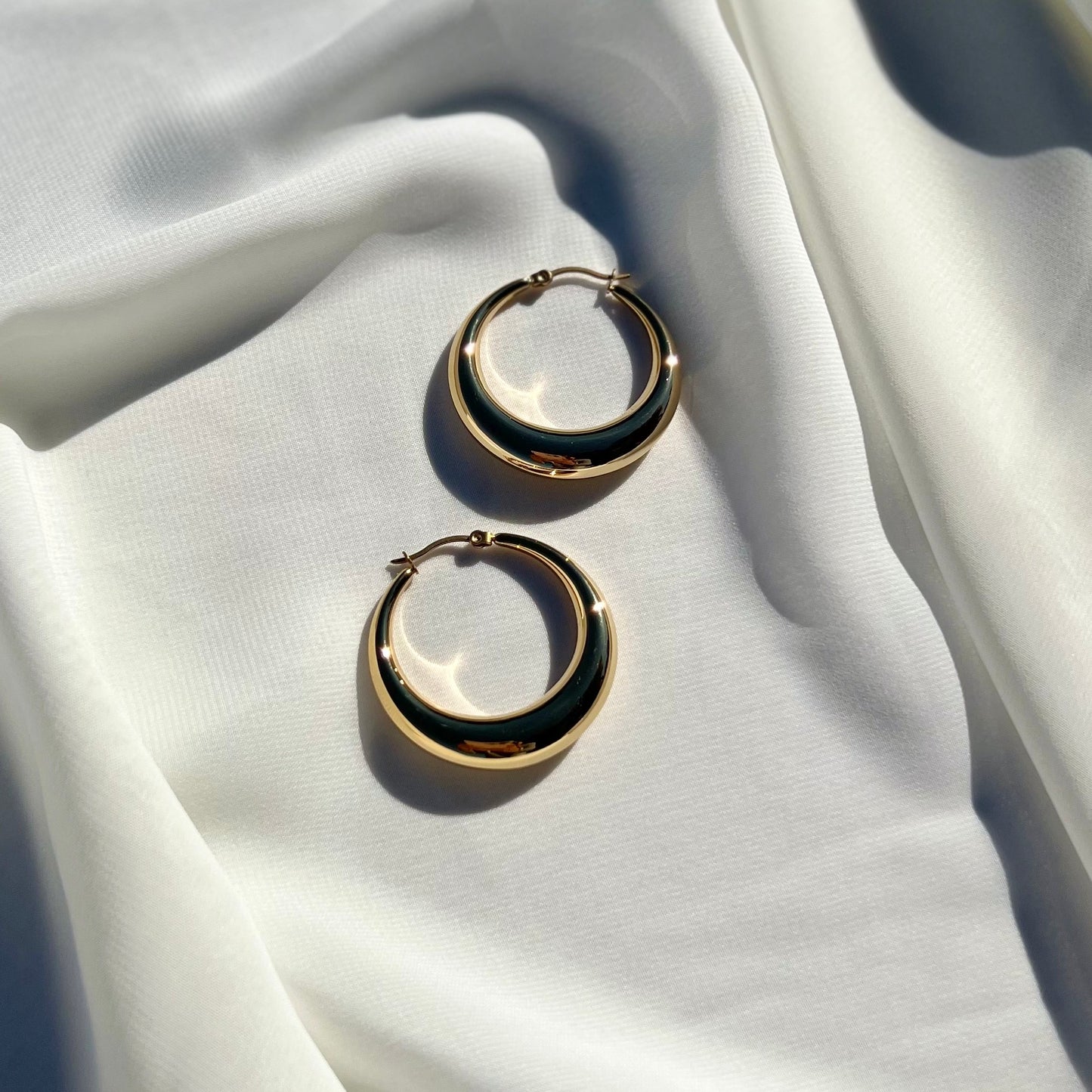 Crescent Chingona Hoop Earrings