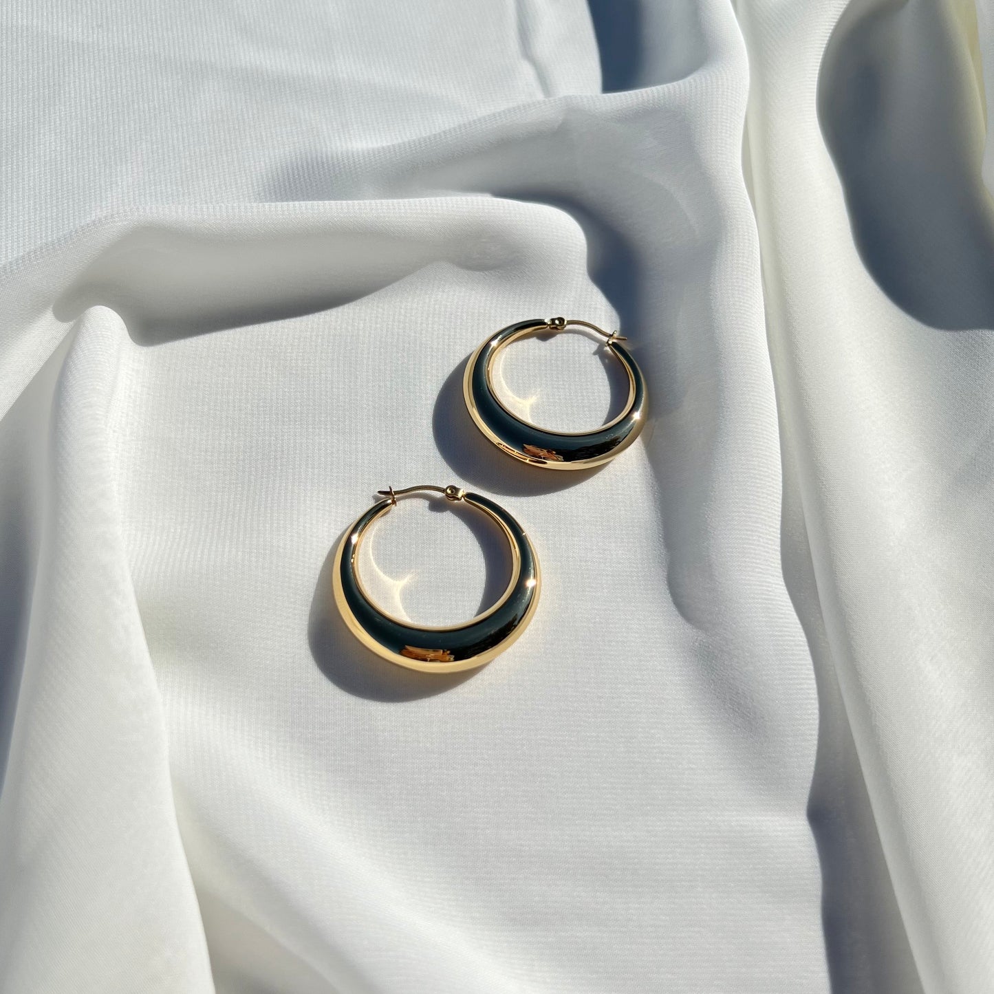 Crescent Chingona Hoop Earrings