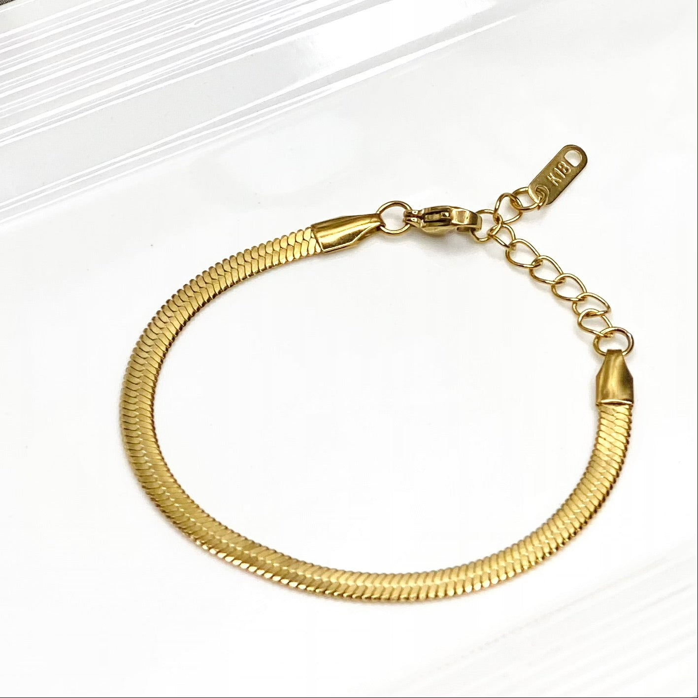 Black Flat Snake Chain Bracelet (4mm) - ETRNL